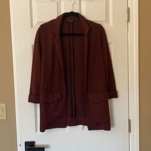 Topshop red marled herringbone sweater blazer